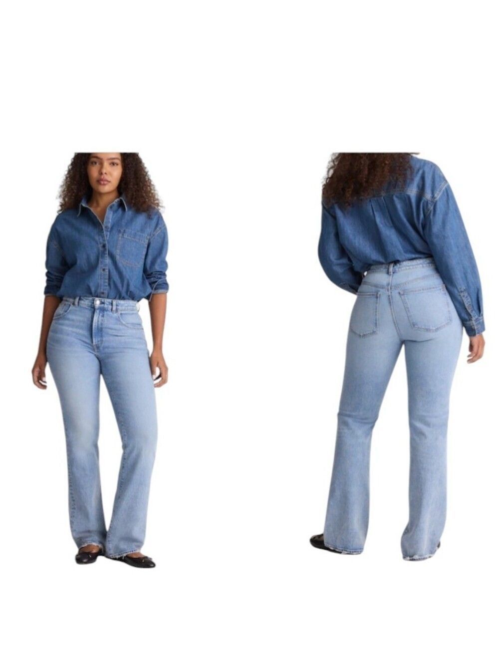 NWT Madewell Petite Curvy Relaxed Bootcut Jeans Raebrook Light Blue Denim 29P